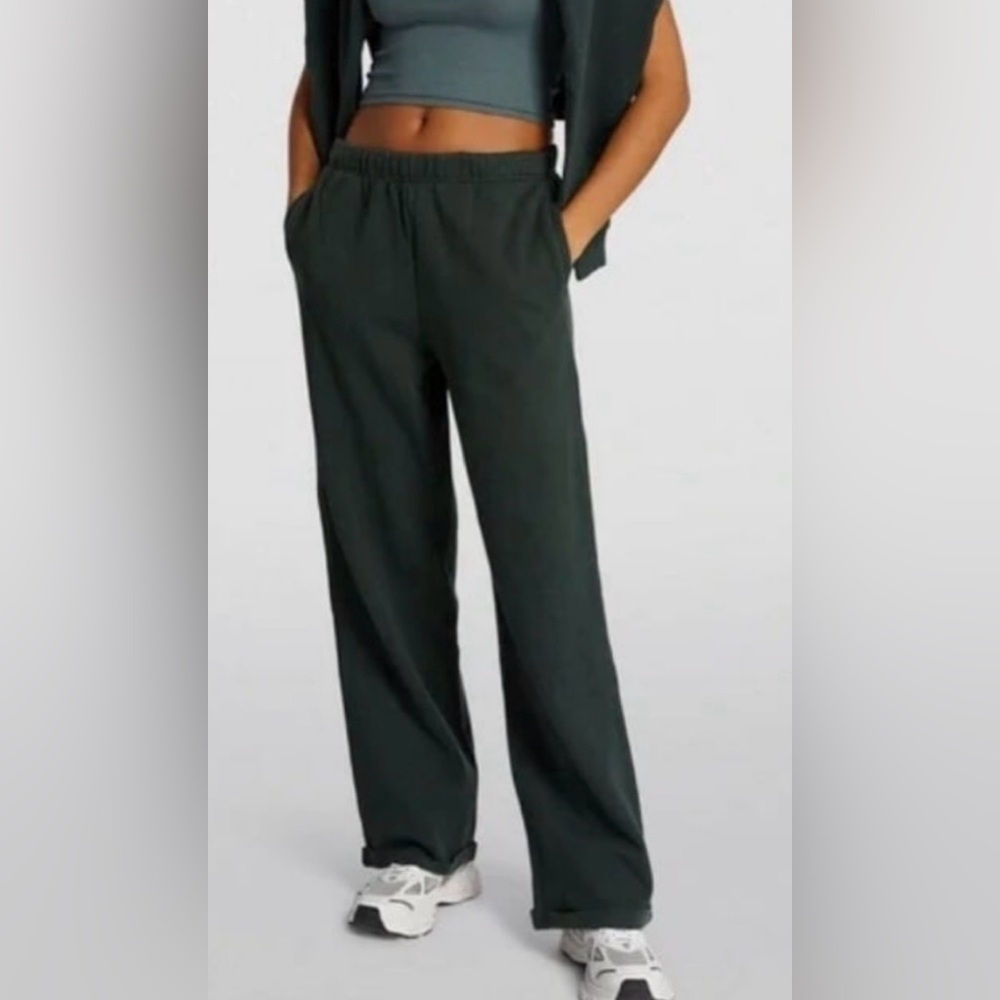 Skims Cotton Fleece Sweatpants Spruce Size XXS